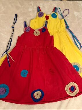 Silly Sissy Girls Floral Appliqué Casual Sundress Set Size 6